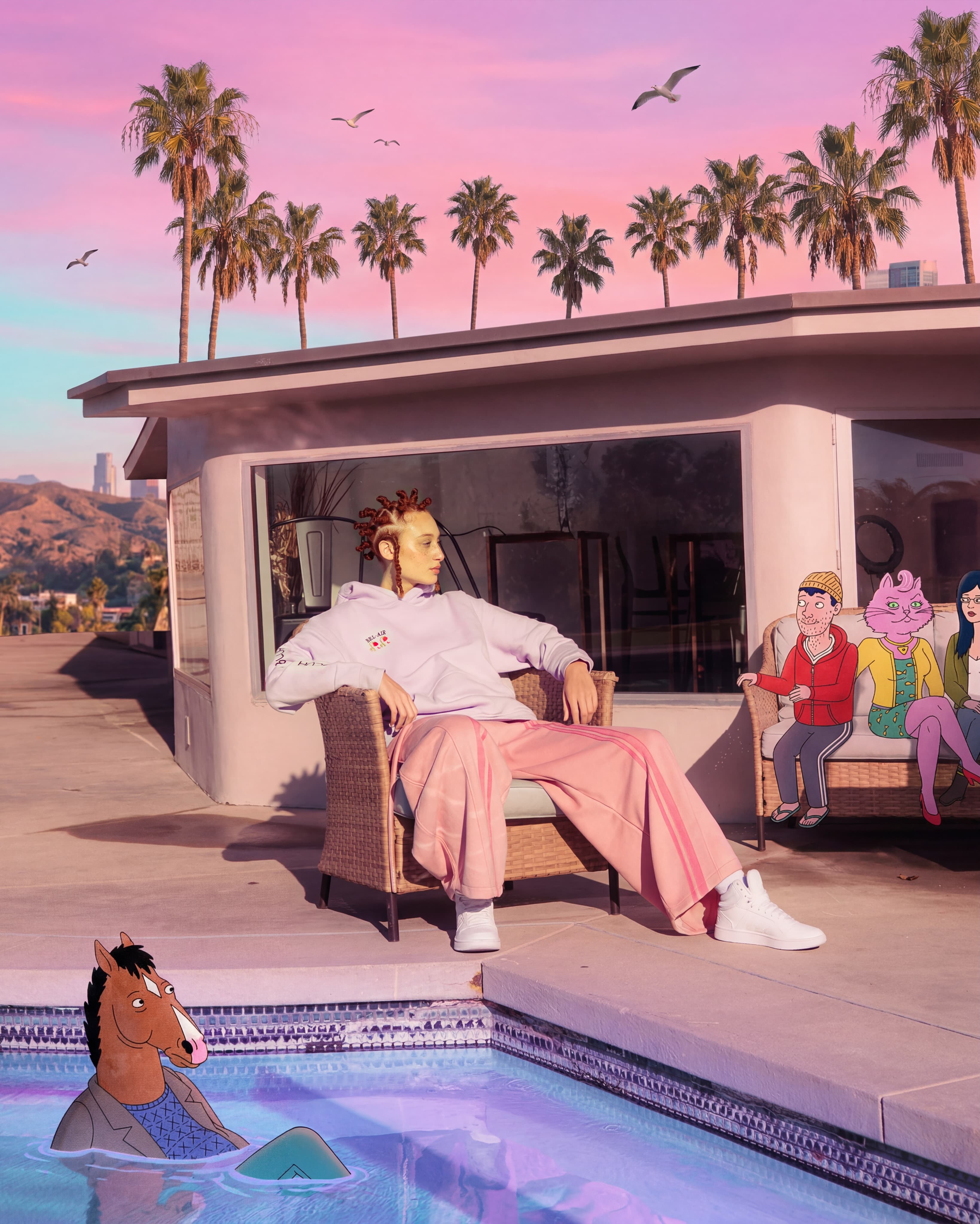 Nightfall hoodie, poolside lounge